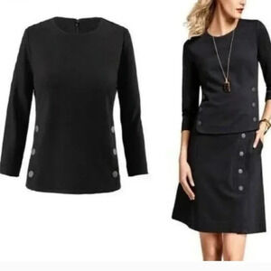 CAbi Utility 3/4 sleeve black top style #3232 SZ S